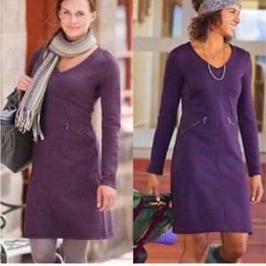 ATHLETA  Celebration Ponte Long Sleeve Purple Dress. Sz XS